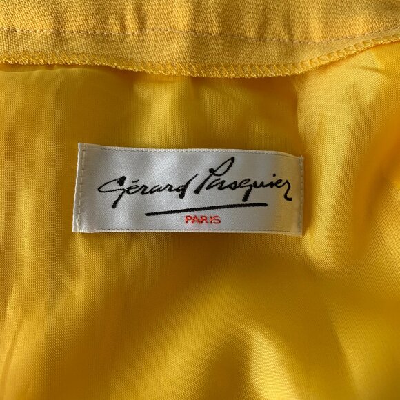 Vintage Gerard Pasquier Yellow A-Line Pleated Skirt - Size 46 - Picture 7 of 9